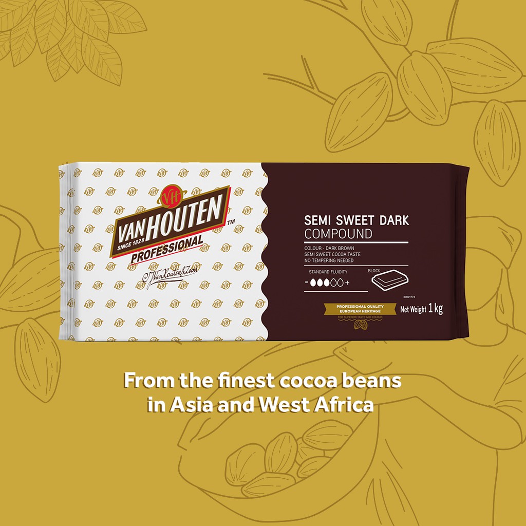 Van Houten Professional Chocolate Compound Bar (with RISK OF MELTING