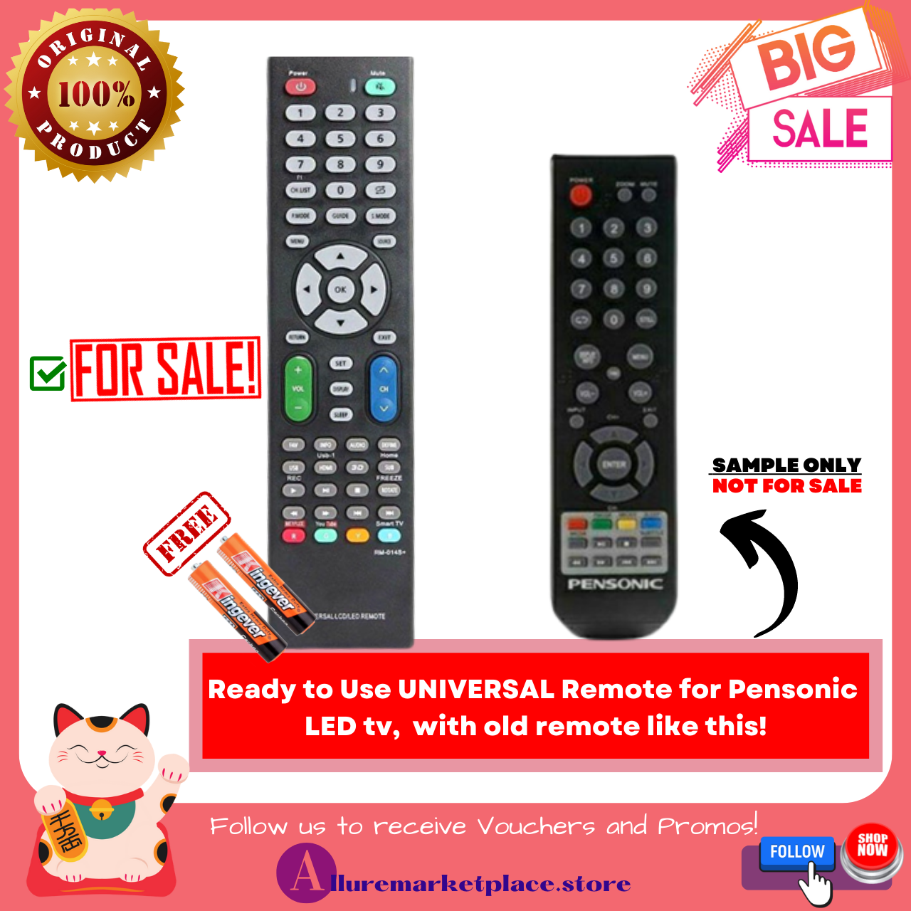 Pensonic Universal Pensonic LED TV Remote Control Diamond Cut Pensonic