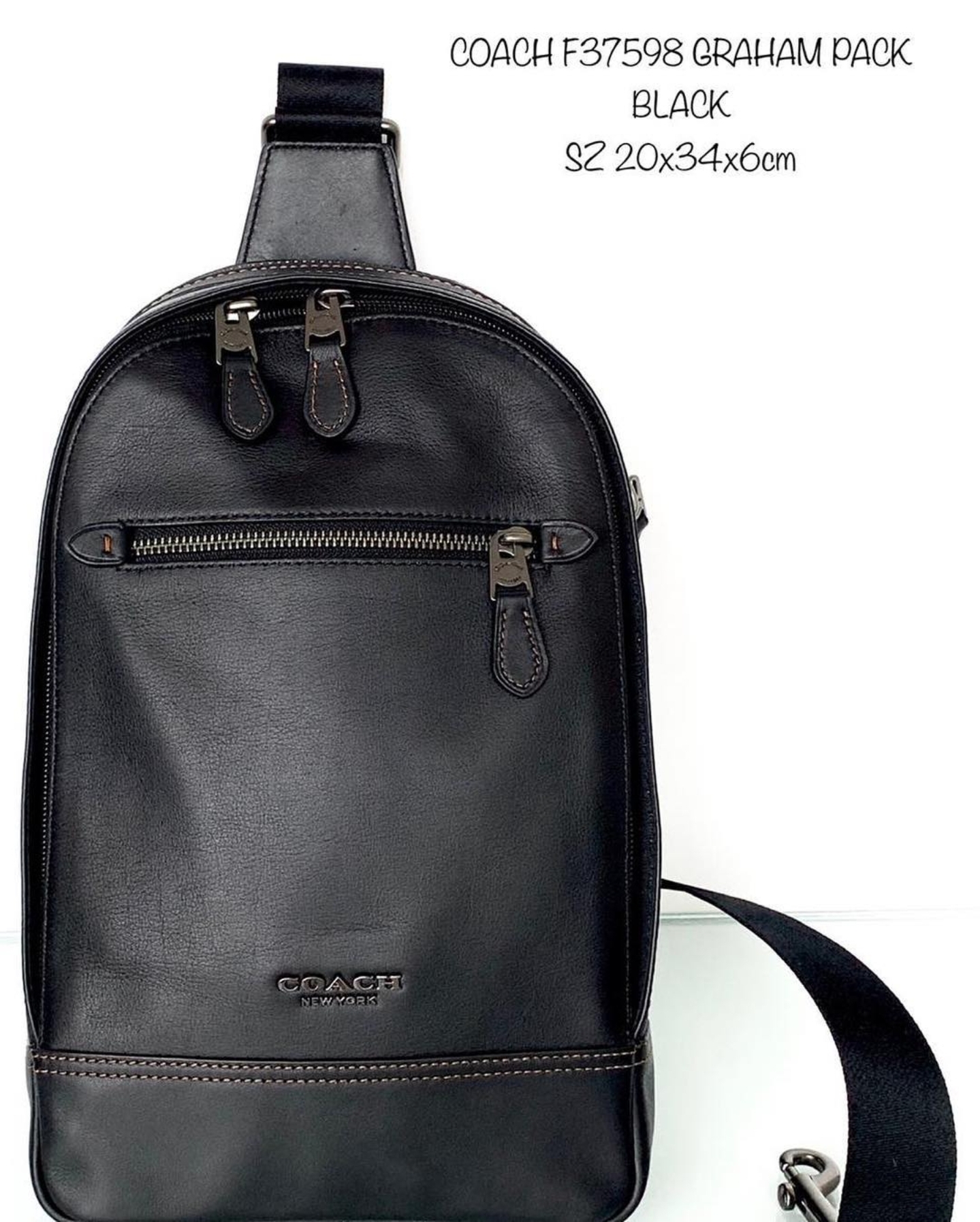 Coach Mens’s Graham Pack Bag Sling fashion Black F37598