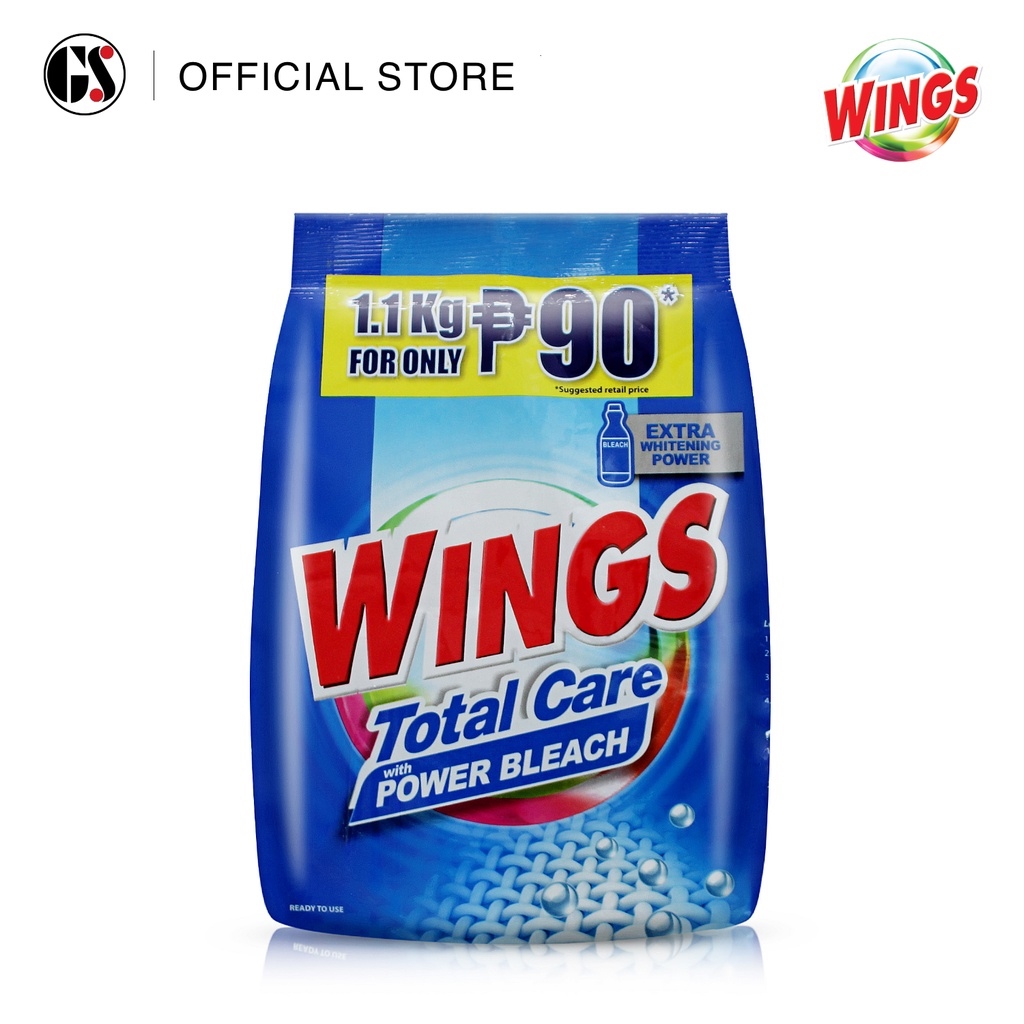 Wings Total Care w/ Power Bleach Powder Detergent 1.1kg Lazada PH