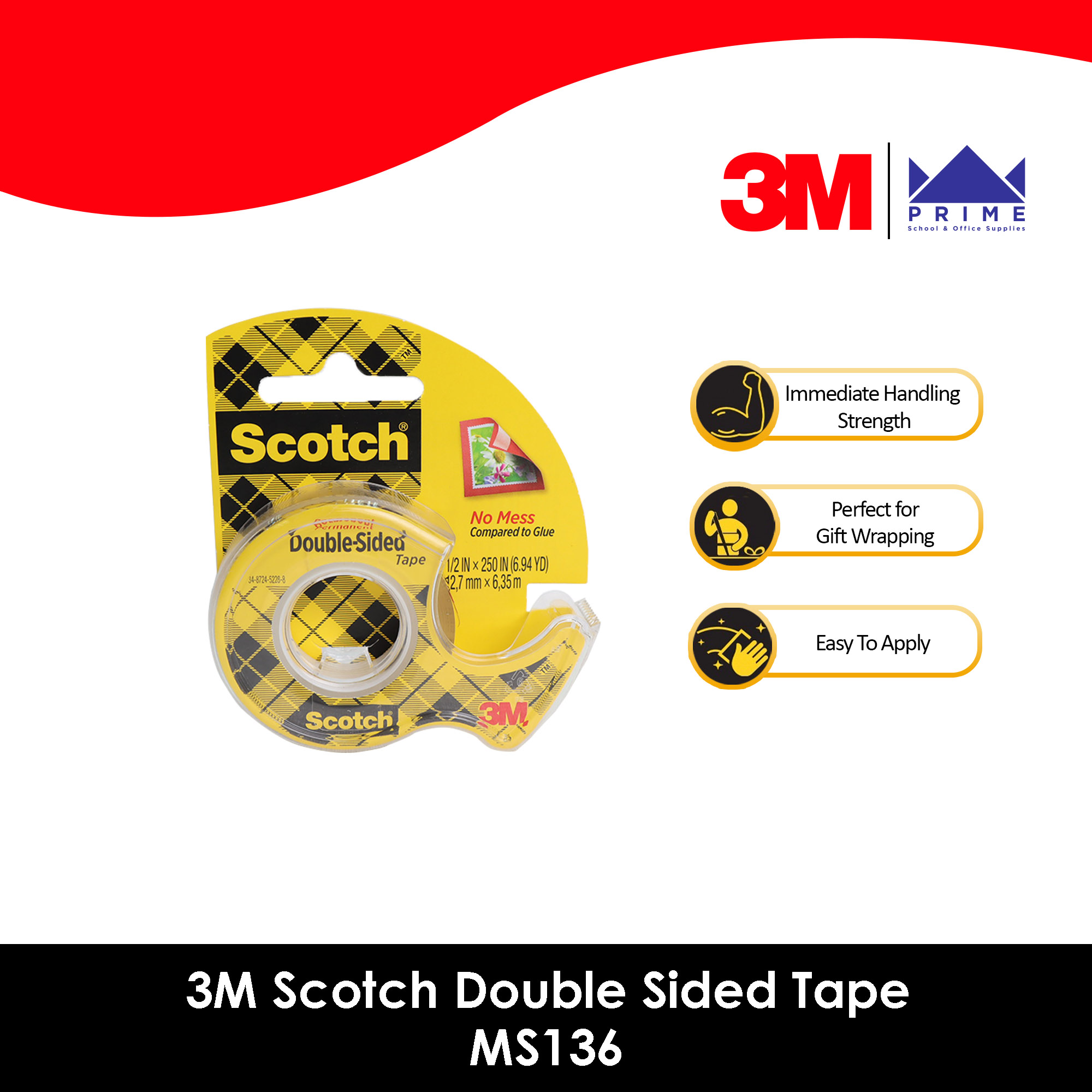 3m 136 1/2 X 250 Scotch Double Stick Tape