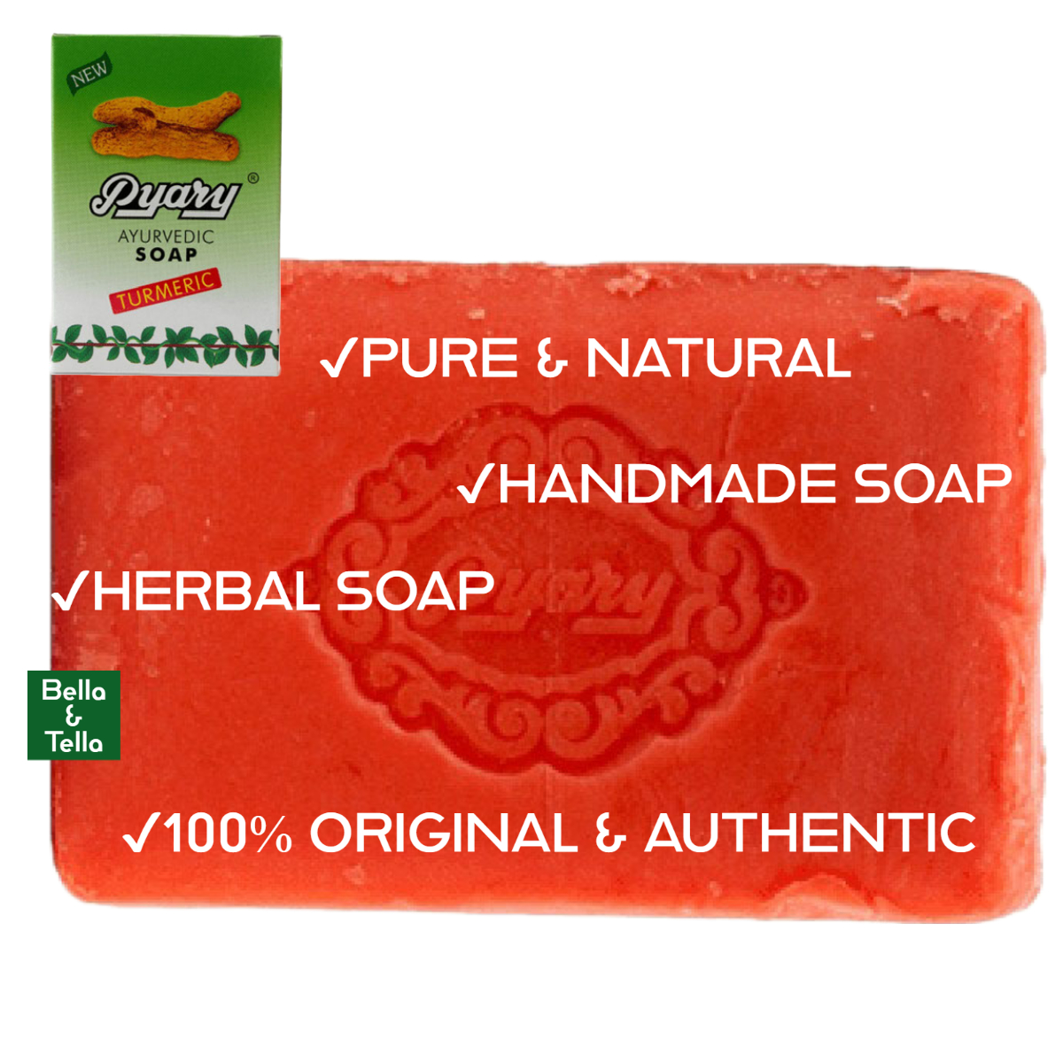 Original Pyary Turmeric soap , Skin Whitening herbal soap , Pure