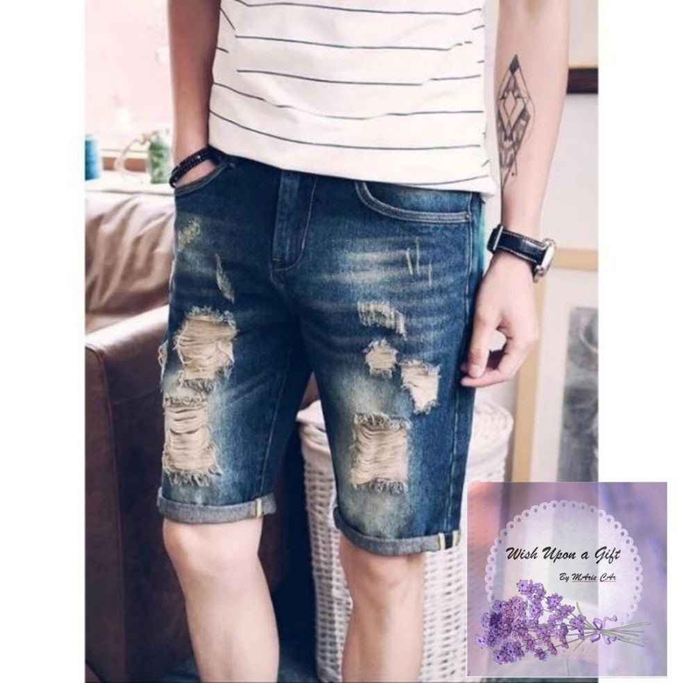 tattered shorts men