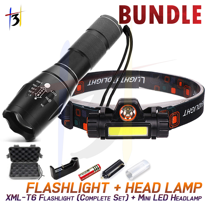 90000LM LED Headlamp 5 Head CREE XM-L T6 18650 Headlight Flashlight Torch Lamp 