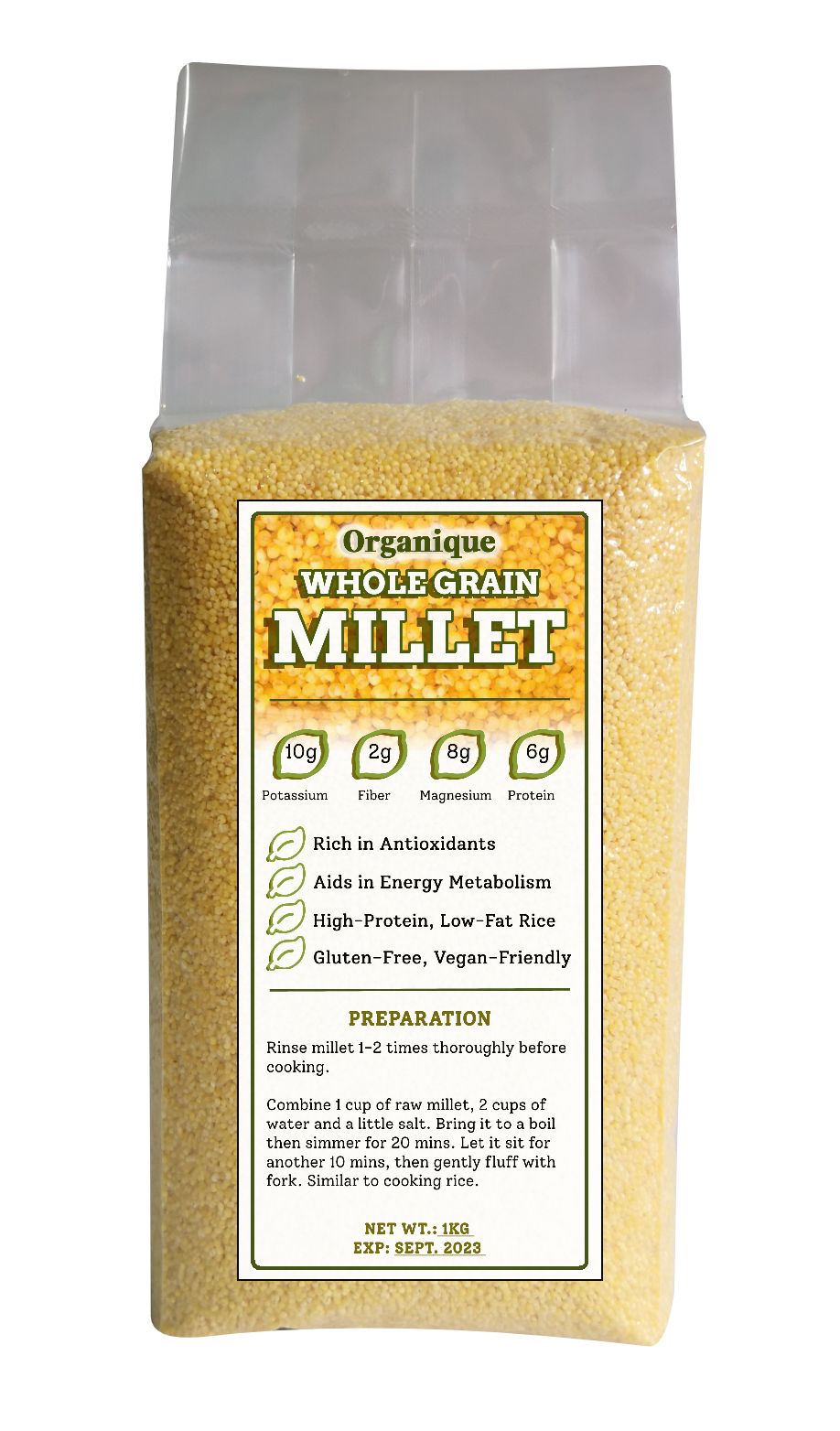 Zenfiber Whole Grain Millet Yellow Rice 1kg / 500g Lazada PH