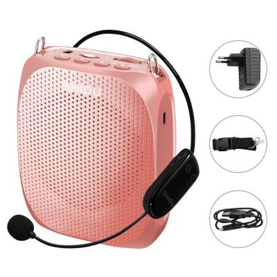 SHIDU 10W เครื่องขยายเสียงแบบพกพาไร้สาย/ไมโครโฟนแบบมีสาย AUX ลำโพงวิทยุพกพา USB ลำโพงสำหรับครู Tourrist