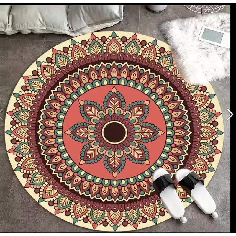 Mat 80x80CM Round Rug Bohean Living Room Silid-aralan Mat home living ...