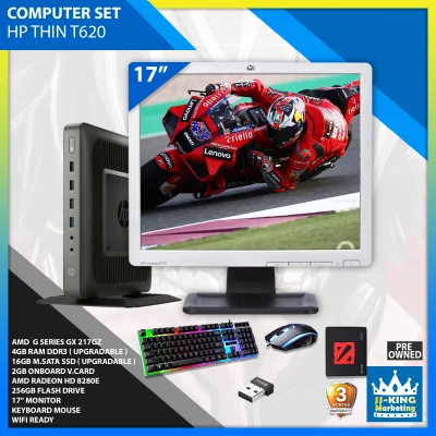 Computer Set Package / Amd G Series GX 217GZ / 4gb Ram / 16gb M.Sata SSD / 2gb Onboard VideoCard / amd Radeon HD 8280E / 256gb Flash drive / 17 Inches Monitor / Keyboard and mouse / Wifi Dongle / Good for online Schooling / Work from home