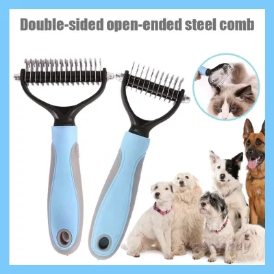 Pet fur knot cutter trimmer rake grooming shedding dog stainless brush comb tool