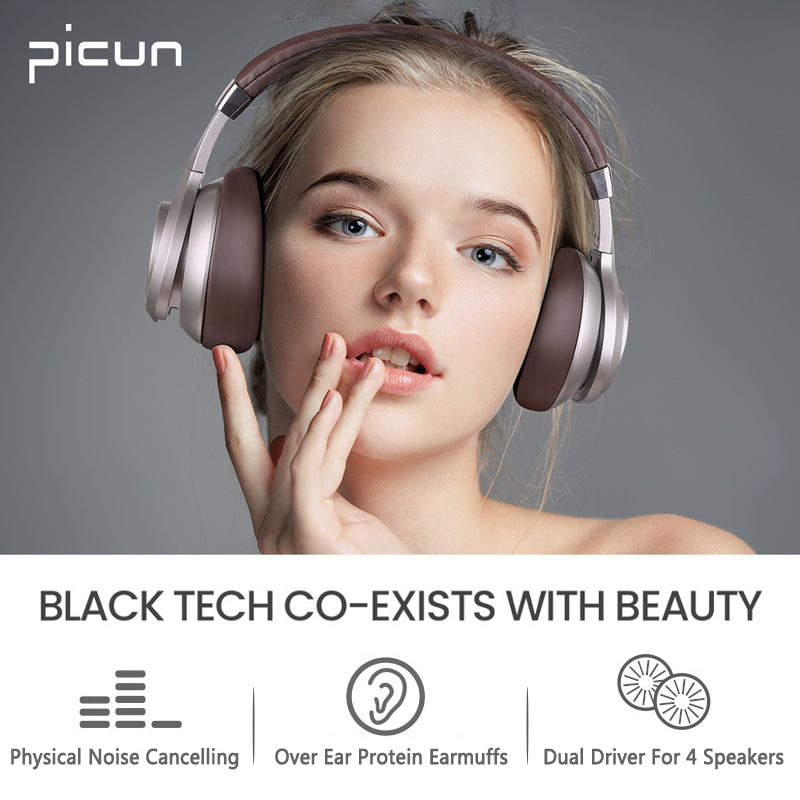Picun P28s Wireless Bluetooth Headphones Hifi Stereo Bass Headset Gamer  With Mic Over Ear Monitor Dj Headphones For Phone Ps4 - Earphones \u0026  Headphones - AliExpress
