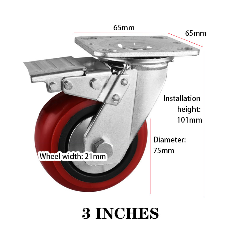 Swivel Casters Universal Wheel With Brake 360 Degree Swivel Casters