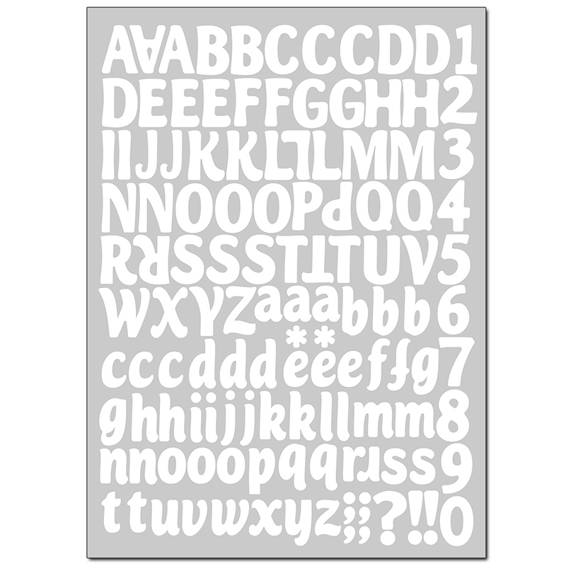Sticko Alphabet Stickers, Regular X-Large, White Futura