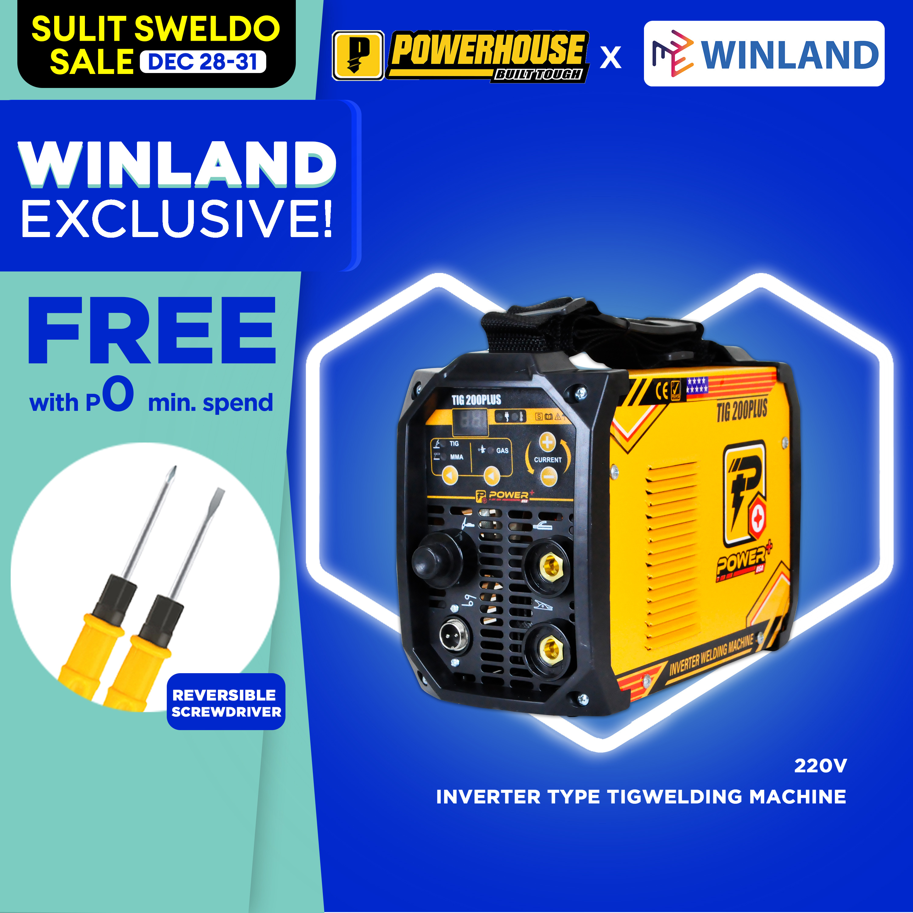 POWERHOUSE by Winland Powerplus Inverter Type Tig Welding Machine For