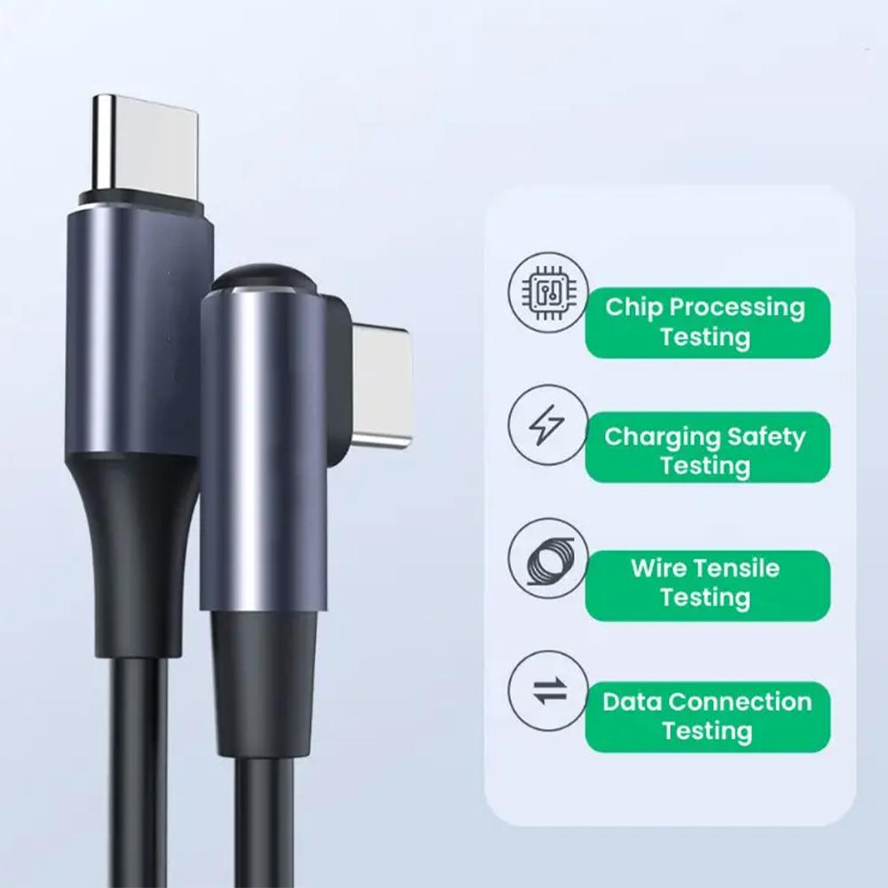 ,PD 100W USB Type-C Cable Elbow Fast Charging Cable Braid Data Cable Nylon Q2S7