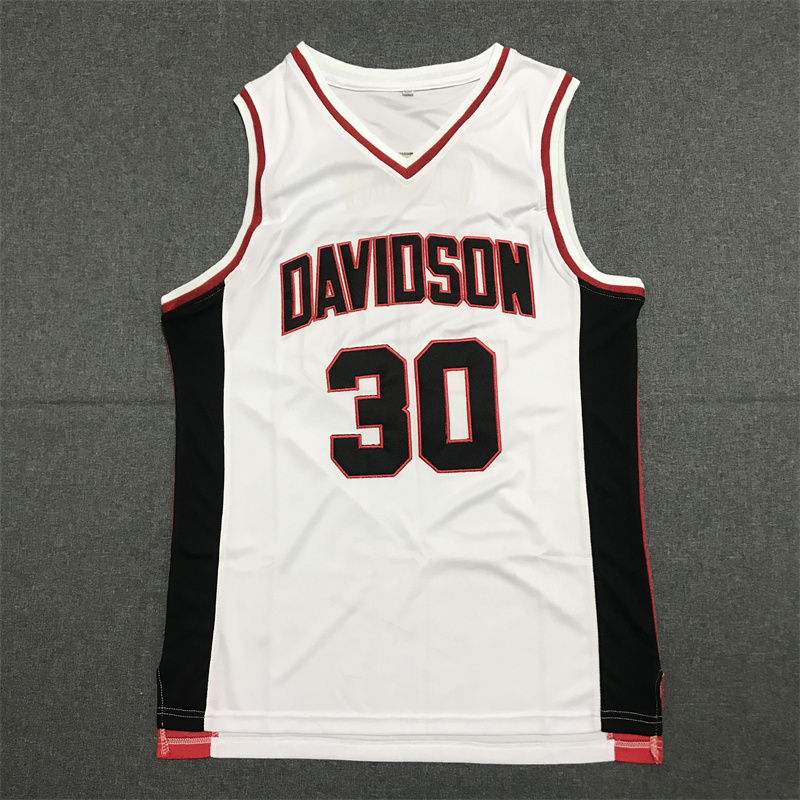 Stephen Curry Davidson Wildcats Basketball Jersey White T-Shirt