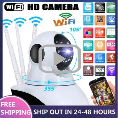 Easy To Install IP Camera CCTV Three Antennas 1080P Security Wifi Indoor Two-way Voice Camera Wireless IR Night Vision CCTV Camera Connect To Cellphone Smart HD P2P Night Vision IP Camera Wireless Security Baby Monitor