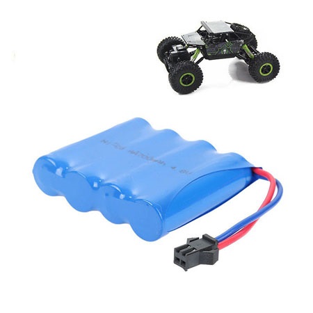 2PCS 6V 1800mAh Ni-CD Battery 5 AA Rechargeable Battery Pack with SM-2P 2 Pin Plug and USB Charger Cable for BEZGAR 17 18 Toy Grade 1:14 Scale Remote Control RC Car Truck Vehicles 