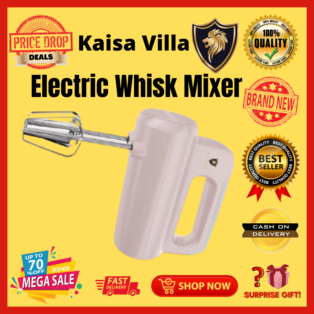 [Price Drop Deals] KAISA VILLA Electric Whisk Mixer (Pink) Easy Eject
