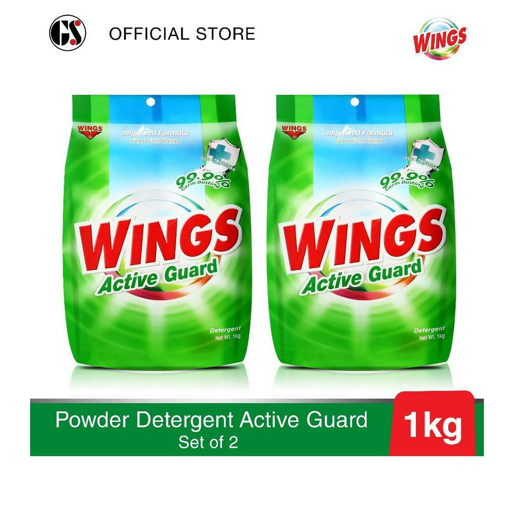 Wings Active Guard Powder Detergent 1kg Set of 2 Lazada PH