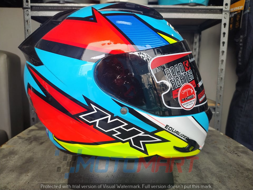 Nhk Helmet Race Pro Equalizer (blue Flo) 