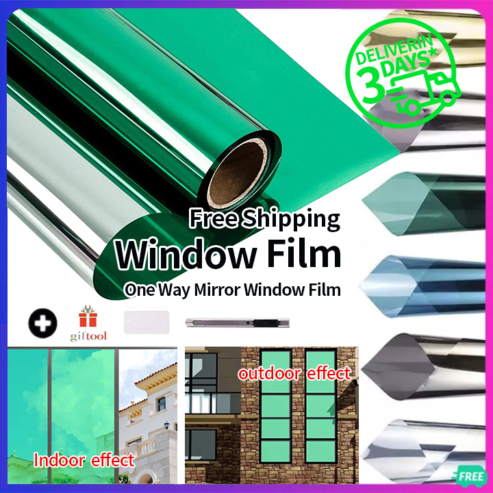 Mirror Reflective Window Film One Way Vision Solar Window Tint Vinyl Glass  Self Adhesive Control Film Privacy Sticker for Home