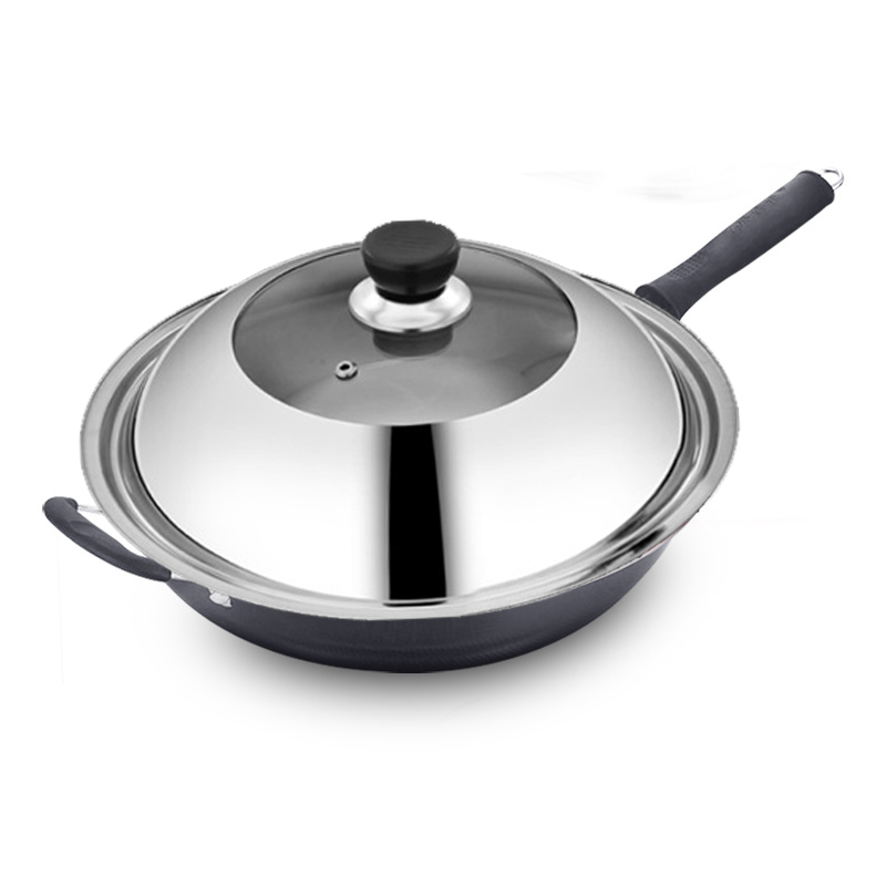 36CM Frying pan non stick wok pan non stick original with cover kawali