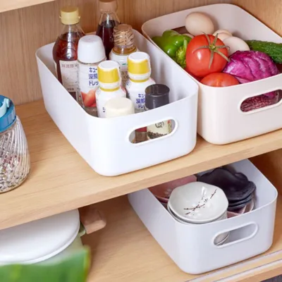 Kitchen Home Plastic Storage Basket Desktop Sundries Snack Storage Box Organizer