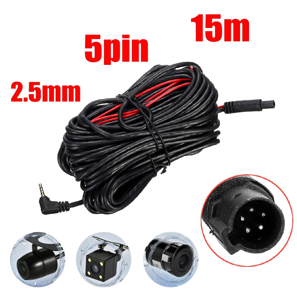 10ft Extension Cable 5 Pin for ssontong Dual Dash Cam Front and