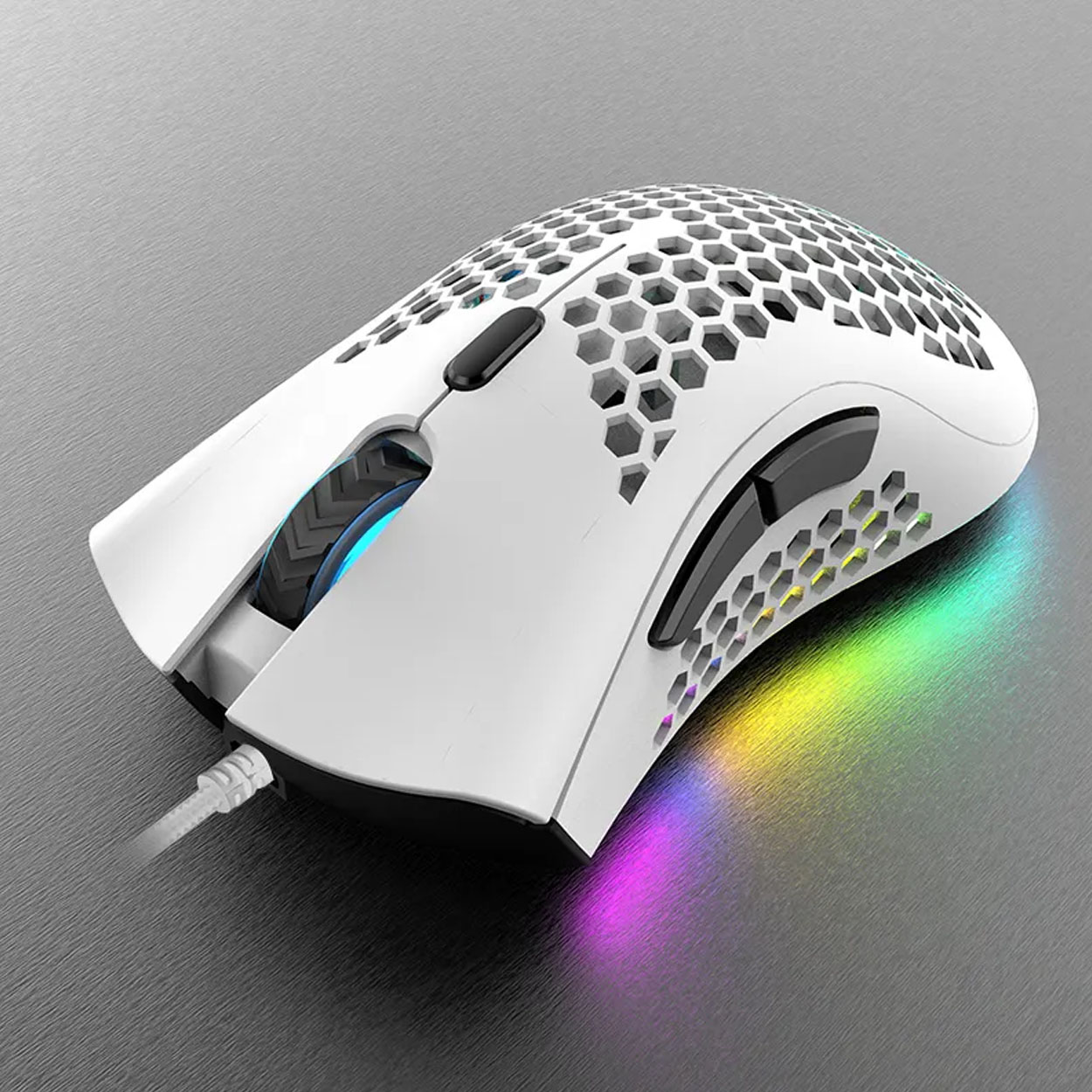  Honeycomb Wired Gaming Mouse, RGB Backlight and 7200 Adjustable  DPI, Ergonomic and Lightweight USB Computer Mouse with High Precision  Sensor for Windows PC & Laptop Gamers (Ceramic White) : Video Games