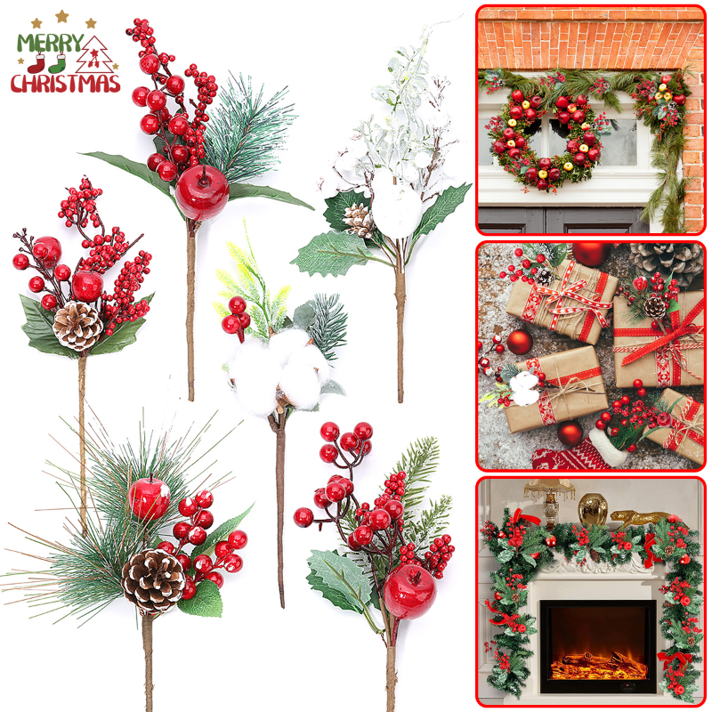 1/3pcs Giáng sinh Nhân Tạo Red Berry Pine Cone Chi Nhánh với Holly Mô Phỏng Hoa Quà Tặng Đóng Gói TỰ LÀM Đồ Trang Trí cho Đám Cưới Đảng Trang Trí Nội Thất