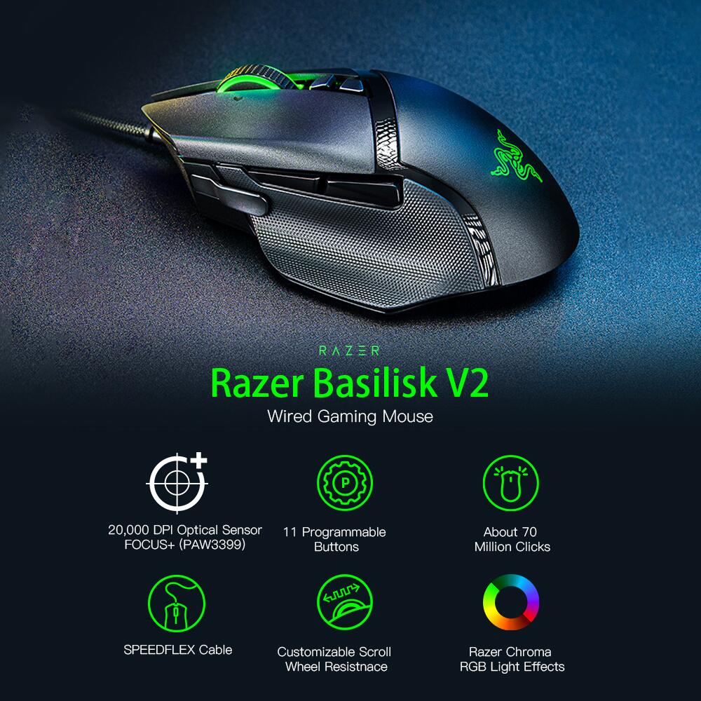 Razer Basilisk Ultimate HyperSpeed Wireless Gaming Mouse: Fastest Gaming  Mouse Switch - 20K DPI Optical Sensor - Chroma RGB Lighting - 11  Programmable