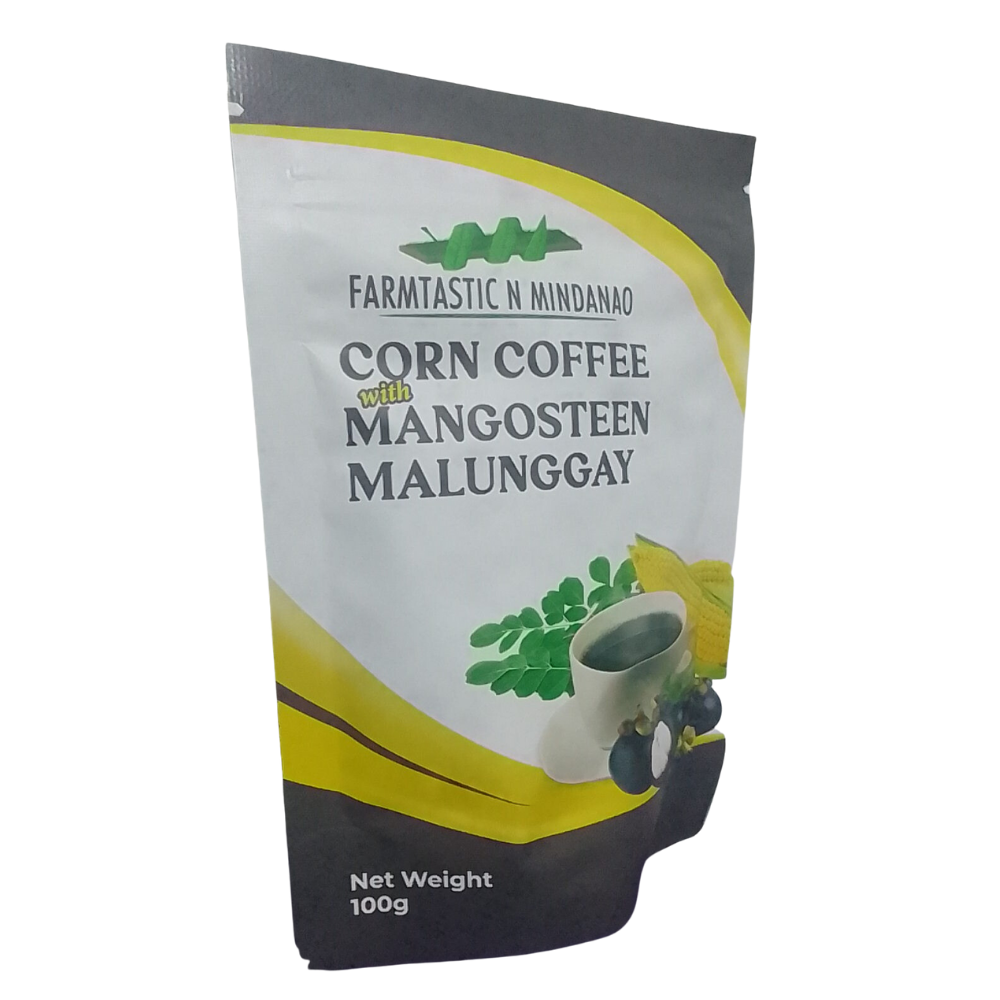 Farmtastic N Mindanao Corn Coffee with Mangosteen Malunggay 100 Grams Standup, Ziplock Pouch