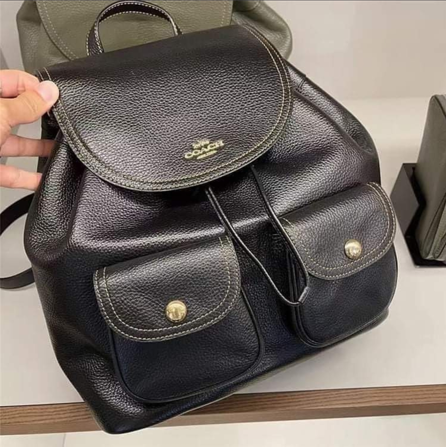 Guaranteed Original Coach 6145 Pennie Backpack in Pebble Leather