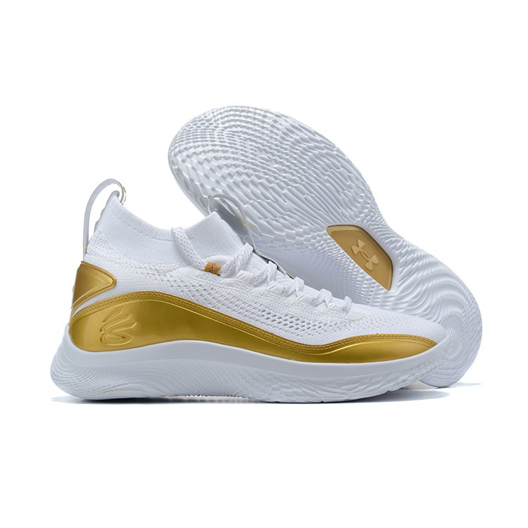 curry shoes white and gold