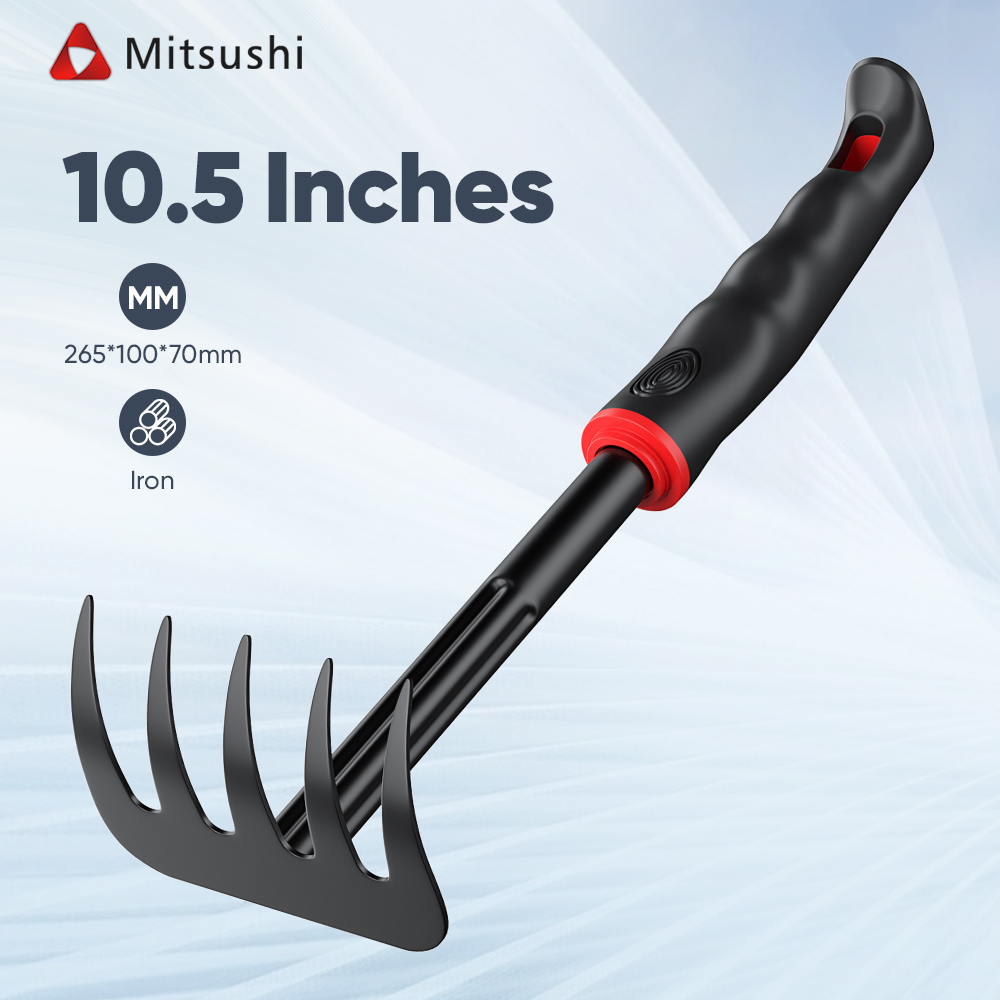 Mitsushi Garden Rake Farm Tool Grasping Raking 9 Teeth Grass Rake