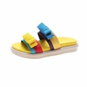 Rainbow Color Two-Strap Sandals for Women by 