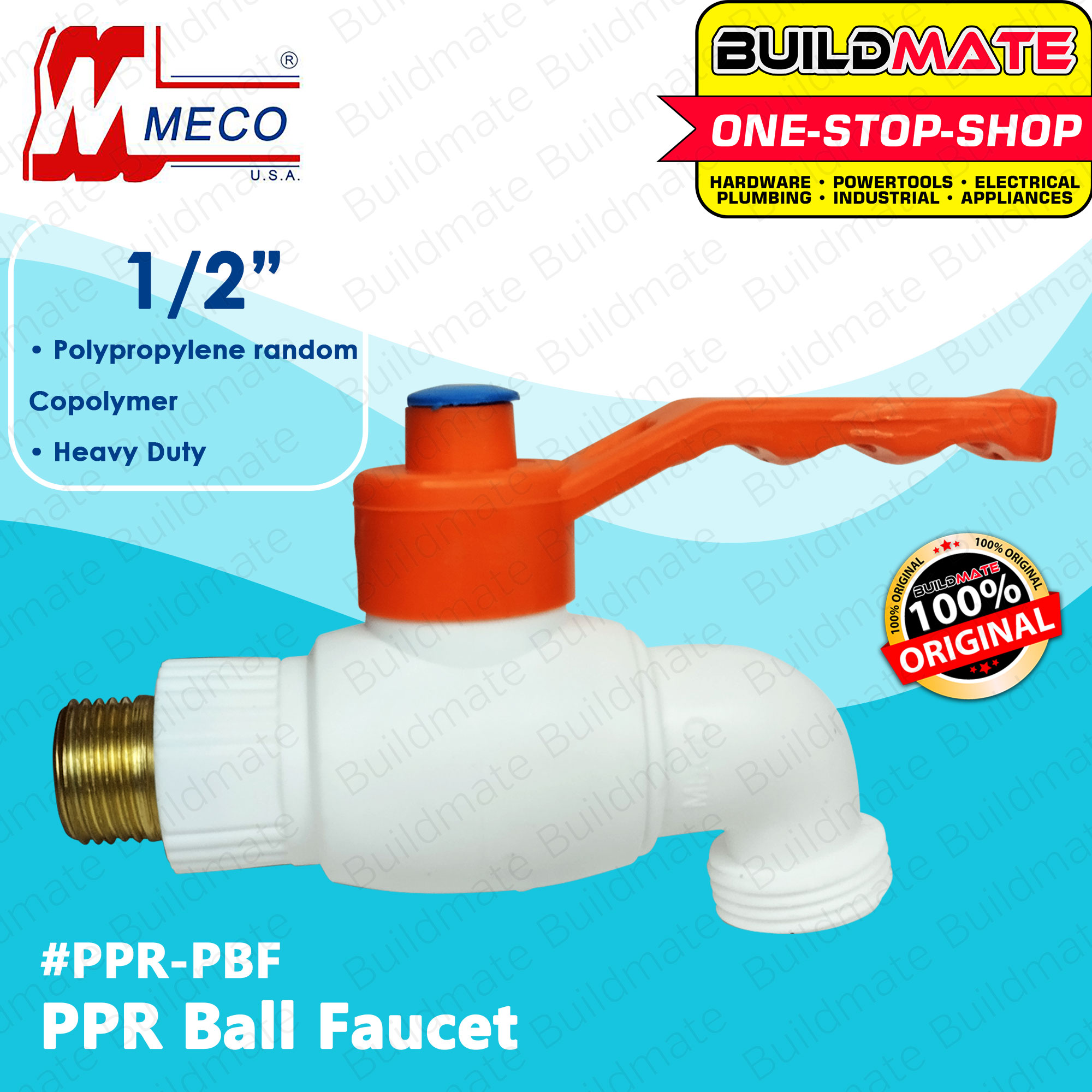 MECO Taiwan Heavy Duty PPR Ball Faucet 20mm Sinks, Bathroom & Garden