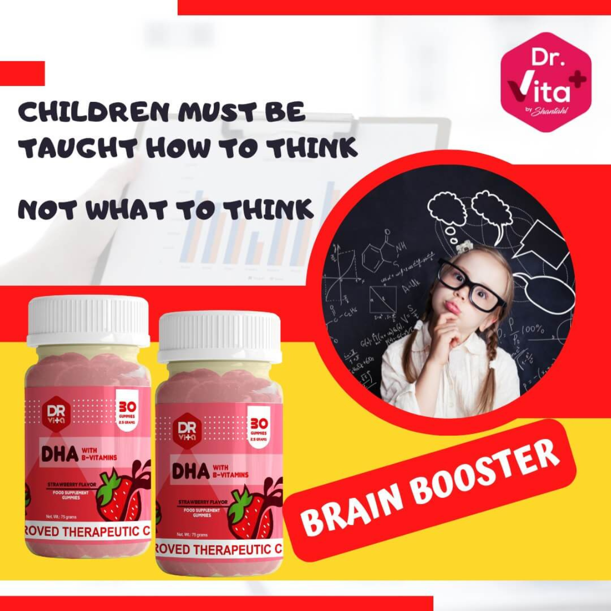 Dr. Vita DHA for Kids with B-Vitamins for Brain Development Authentic ...