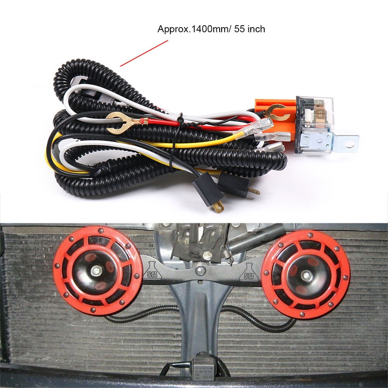 12V Horn Relay Wiring Harness Kit Grille Mount Blast Tone Horns Wiring