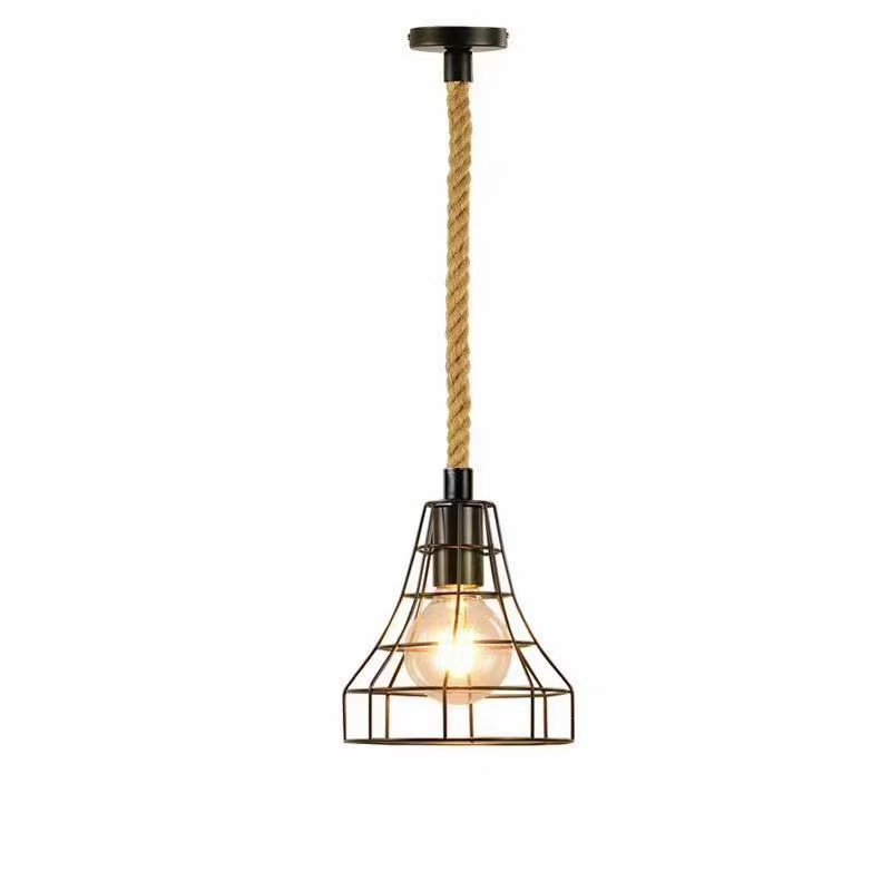 Vintage Pendant light Hemp Rope Pendant Lamp Base E27 100 cm socket