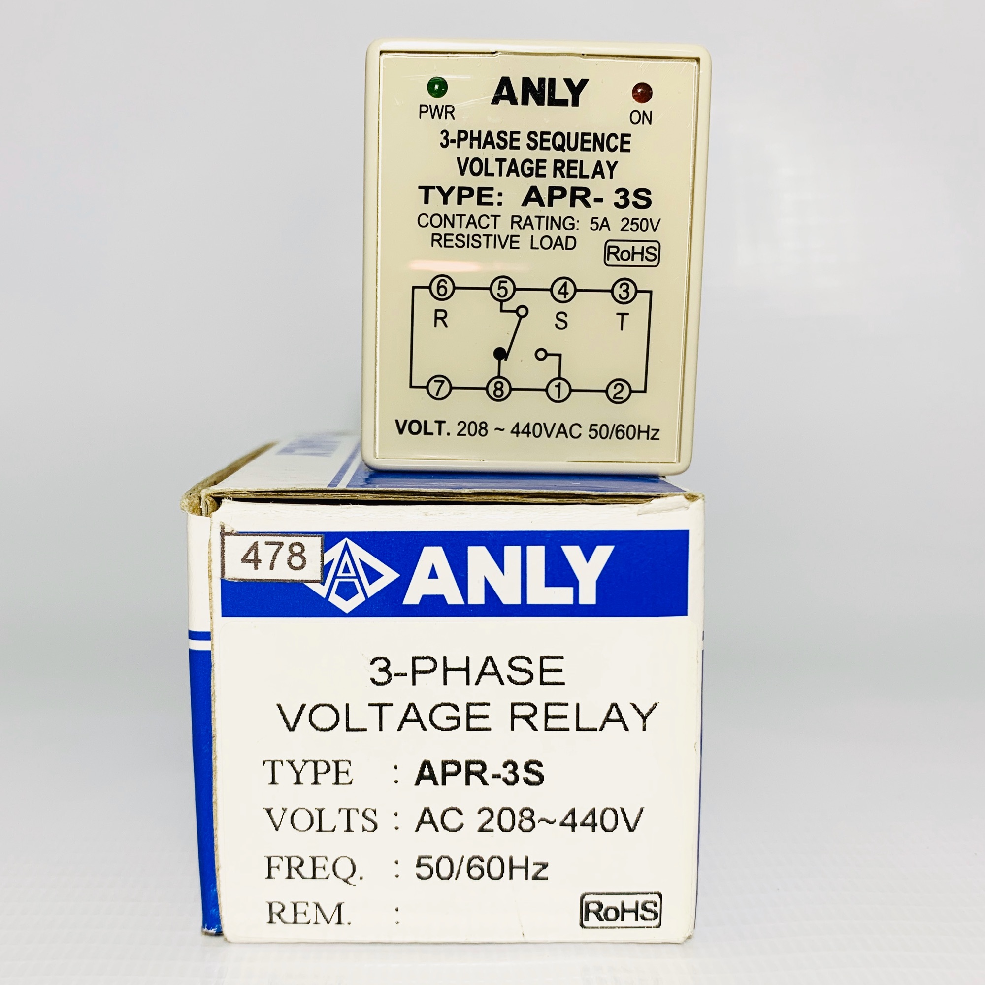 ANLY APR3S 3PHASE SEQUENCE VOLTAGE RELAY WITH Free 8 Pins Socket AT IBA PA Lazada PH