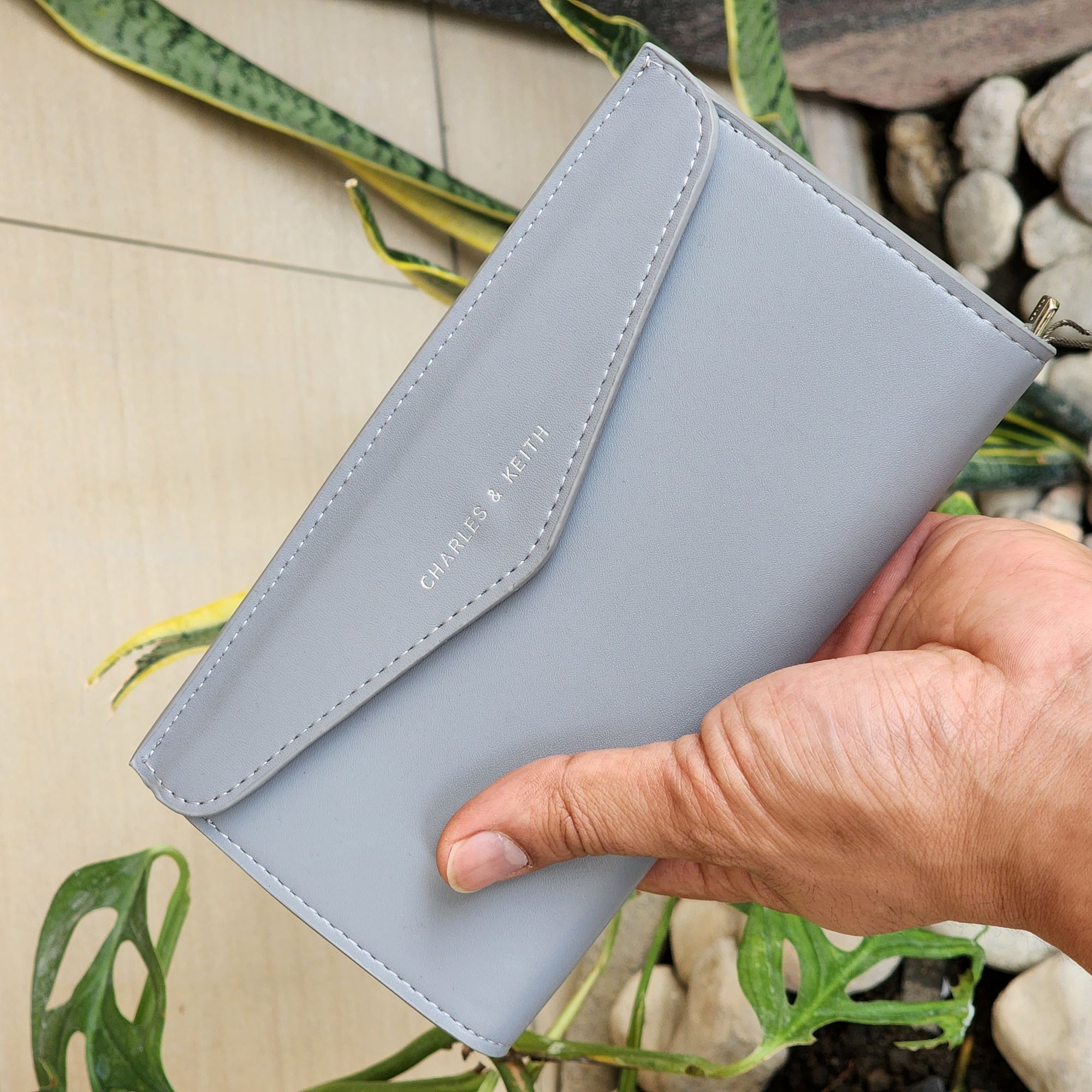 C.H.A.R.L.E.S and K.E.I.T.H Multifunctional Long Envelope Wallet Grey