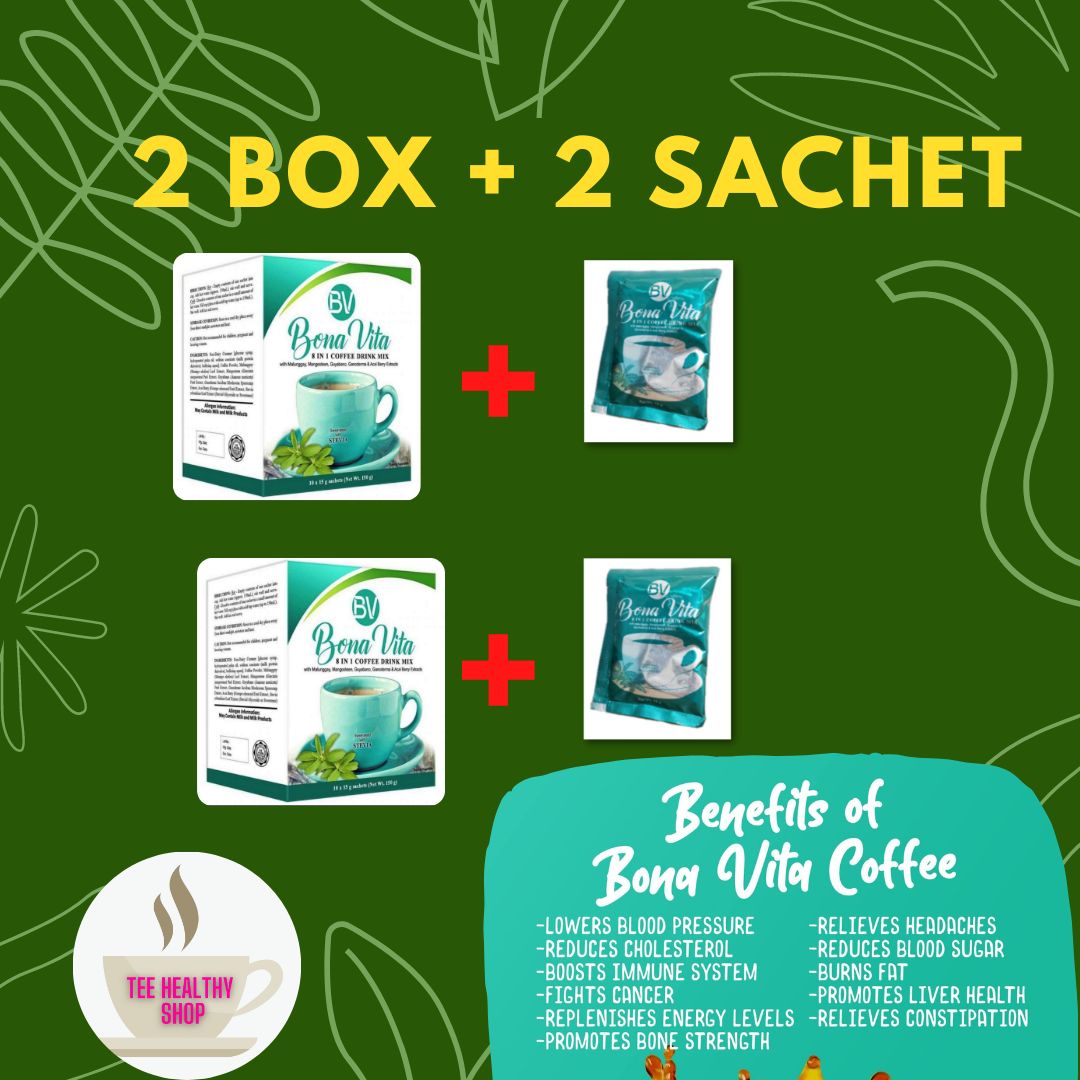 Bonavita Coffee 8 in 1 Drink Mix 2 Box 20 sachets + FREE 2 Sachets of