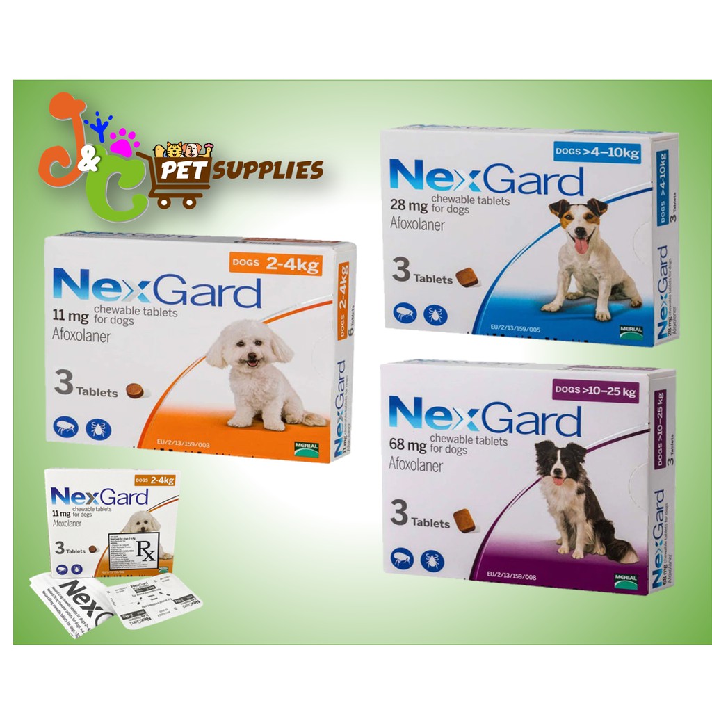 Nexgard Chewable Tablet piece/box for flea infestation/allergy ...