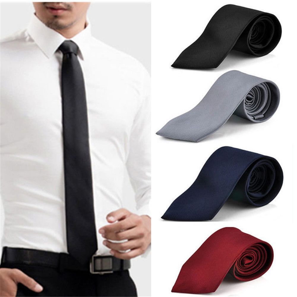 CHARDRUSHRU Bình thường Chất rắn Trơn Gầy Lụa Cà vạt lễ cưới Cà vạt