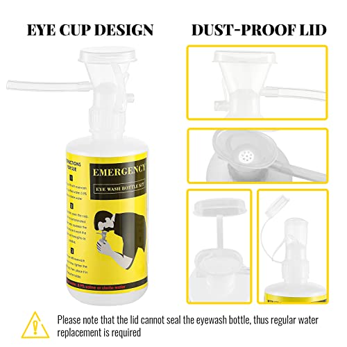 CGOLDENWALL Eye Wash Station Portable Eye Wash Kit for Emergency, Wall  Mounted Eyewash Station, 16.09oz Capacity per Bottle, with Mirror &  Emergency