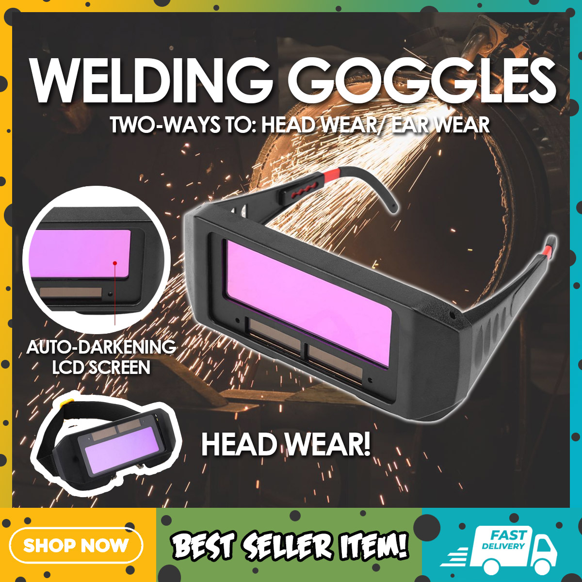 Welding Goggles Auto Darkening Welding Mask with TwoWays to Wear