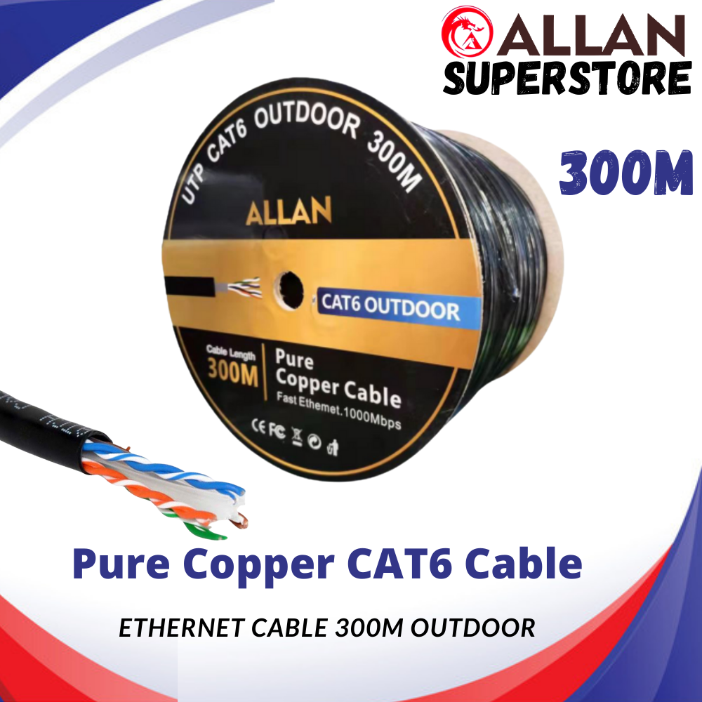 Allan Superstore Pure Copper Cat6 300m Outdoor for Network Connection