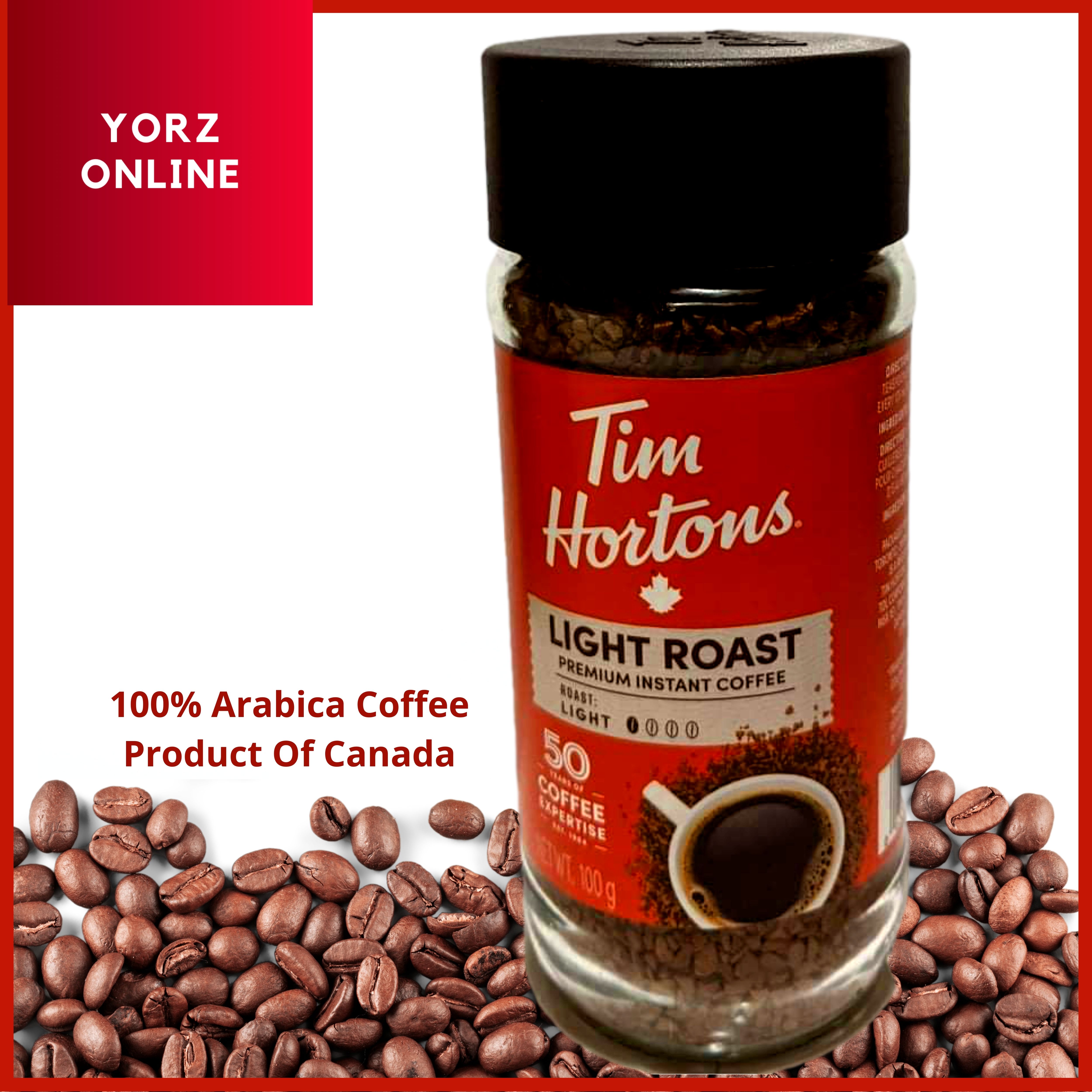 TIM HORTON'S DARK ROAST, LIGHT ROAST, PREMIUM, DECAF INSTANT COFFEE