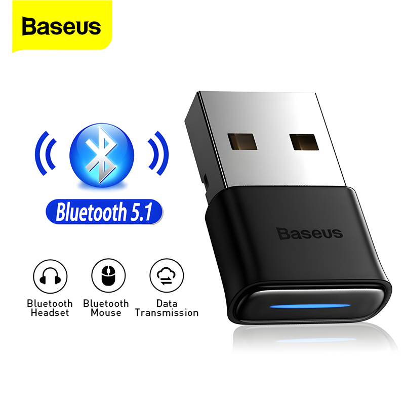 Baseus Bộ phát USB Bluetooth Bộ chuyển đổi Bluetooth 5.1 không dây cho PC Bluetooth 4.0 Bộ phát âm thanh Dongle cho Win 11/10/8 / XP / Vista / XBOX ONE S Tay cầm